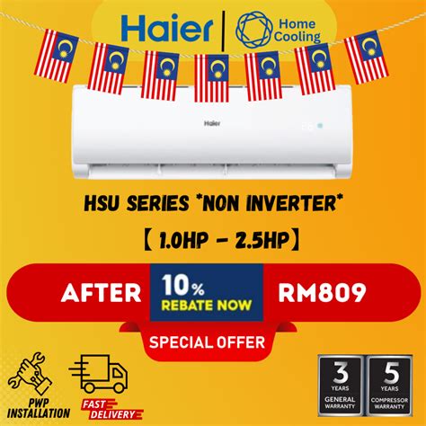 HAIER NON INVERTER WALL TYPE R32 AIRCOND 1HP 1 5HP 2HP 2 5HP KLANG