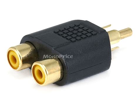 Monoprice RCA Plug To 2x RCA Jack Splitter Adapter Gold Plated