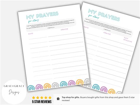 Prayer List For Kids Prayer Chart Prayer List Printable Church