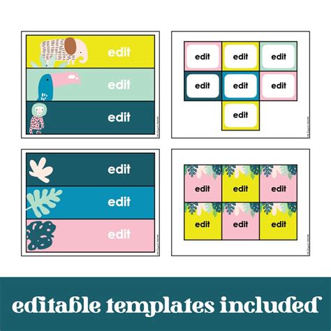 Editable Classroom Calendar Kit With Modern Tropical Jungle Etsy