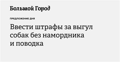 Ввести штрафы за выгул собак без намордника и поводка — Большой город