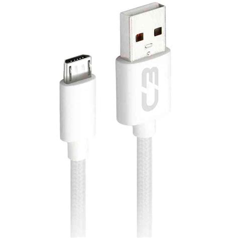 Cabo USB X Micro USB V8 C3Tech 1 Metro Nylon Branco CB M11WH