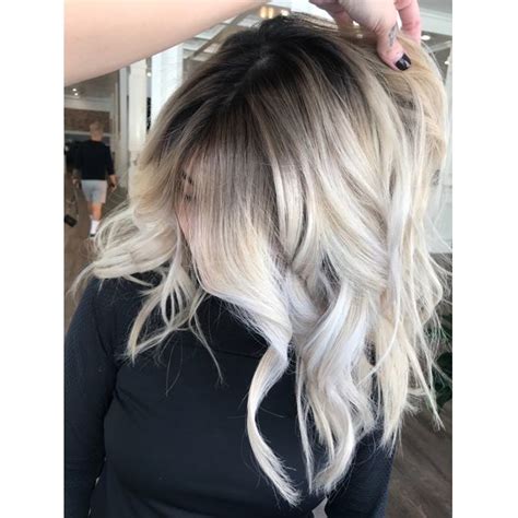 Ash Toned Platinum Blonde Dark Roots Blonde Hair Icy Blonde Hair