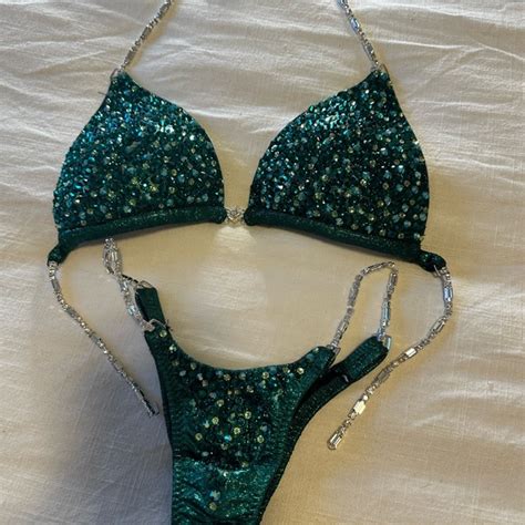 Other Emerald Npc Bikini Suit With Multiple Swarovski Crystal Stones Custom Made Poshmark