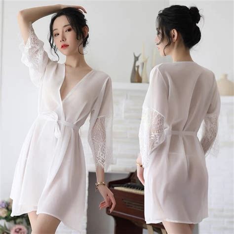 Promo Sexy Lingerie Baju Tidur Kimono Big Size Jumbo Seksi Transparan Hitam Jakarta Barat