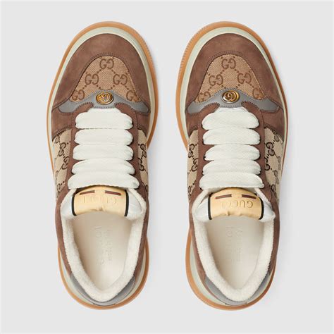 Men S Screener Gg Sneaker In Beige And Ebony Gg Canvas Gucci® Us