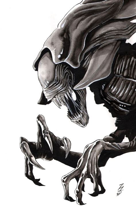 Alien Queen inktober19 by SpaciousInterior on DeviantArt | Predator alien art, Alien artwork ...