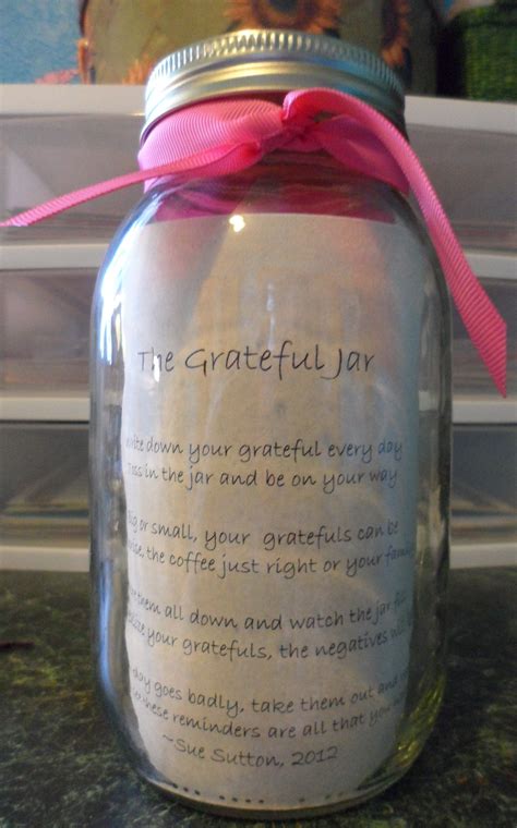 I Saw The Grateful Jar On Pinterest And Decided To Make It Myself Simple Canning Jar Ribbon A