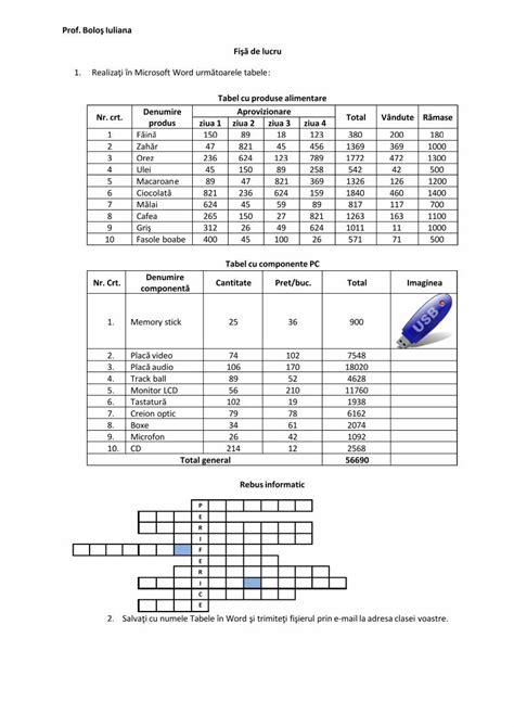 PDF Fisa De Lucru Tabele In Word DOKUMEN TIPS