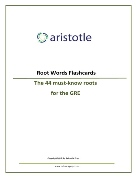 Root Words Flashcards The 44 Must