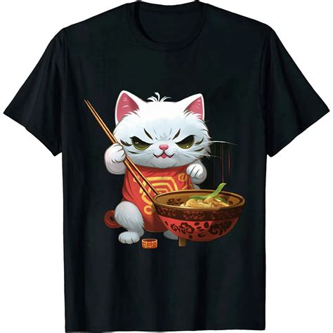 ONETECH Ramen Cat Neko Kawaii Anime Japanese Noodles Gift Lucky Cats T