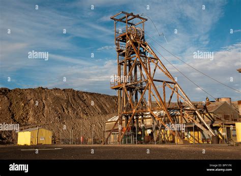 Old Mine Pit Head In The Mining Town Of Broken Hill In Outback New