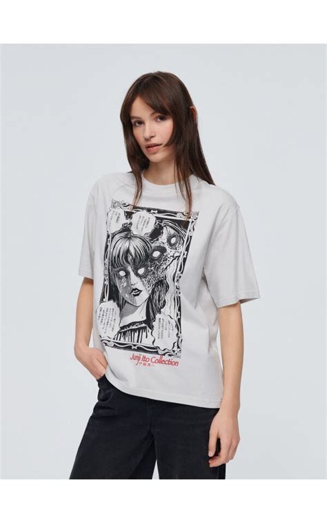 T Shirt Mit Druck Junji It Collection Farbe Dark Grey House Z X