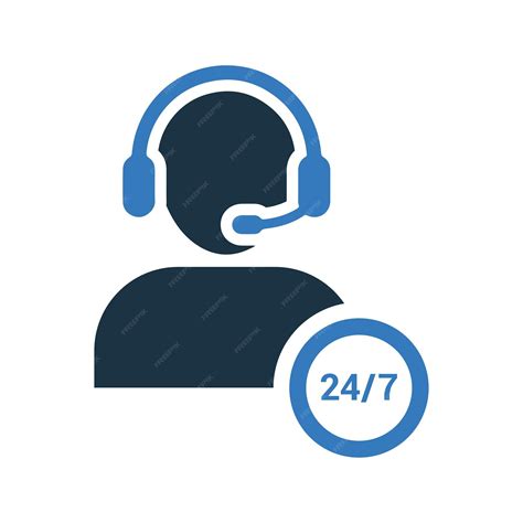 Premium Vector | Customer support 24 7 icon