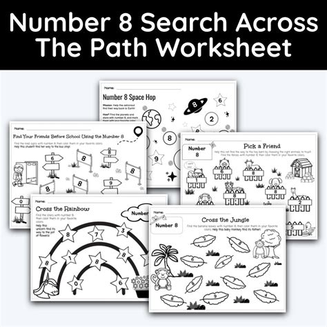 Number 8 Search Across The Path Worksheet