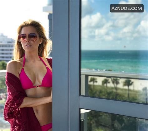 Sylvie Meis Sexy Enjoys Her Vacation In A Pink Bikini On The Beach In Miami AZNude