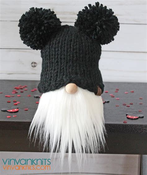 Mickey Gnome Pom Pom Hat Gnome Knit Hat Gnomes Gnome Norwegian