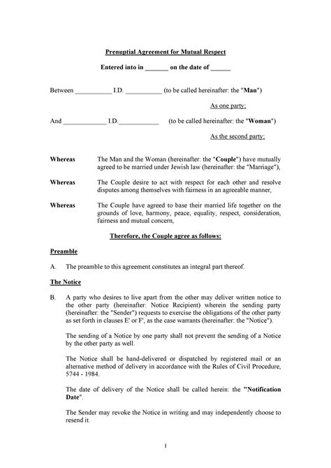 30 Prenuptial Agreement Samples And Forms Template Lab