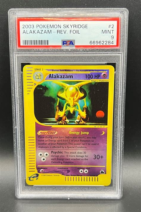 Pokemon Psa Mint Alakazam Skyridge Reverse Holofoil E