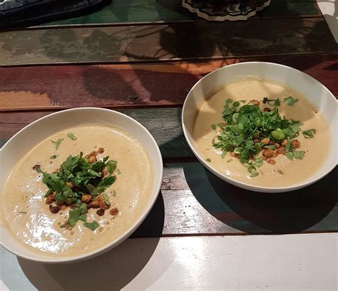 Roasted Cauliflower And Curry Soup Wcrispy Chickpeas Homemade Rfood