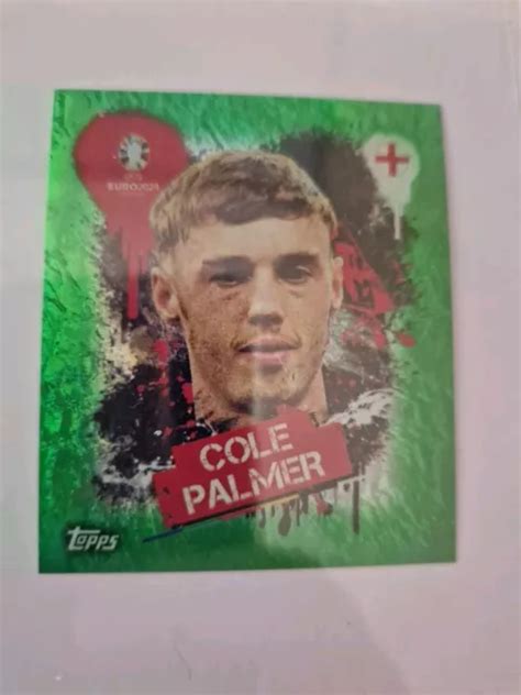 Topps Euro Sticker Super Rare Cole Palmer Green Parallel Foil