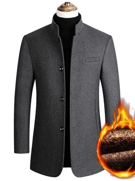 Men's Winter Coat Wool Coat Overcoat Blazer Short Coat Office Work Fall ...