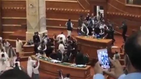 Chaos In Paks Punjab Assembly As Pti Members Attack Deputy Speaker