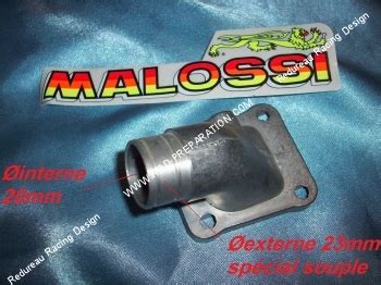 Pipe d admission MALOSSI Ø20mm par 23mm PHBG label souple Peugeot 103