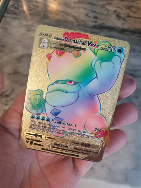 GOLD Rainbow Darmanitan Vmax Pokemon Card Secret Ultra Rare Etsy