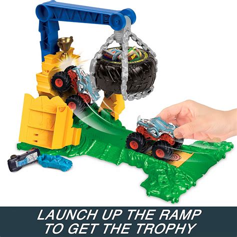 Pista Hot Wheels Arena Rhinomite Monster Trucks HTP18 Mattel DoRéMi Brinquedos As melhores