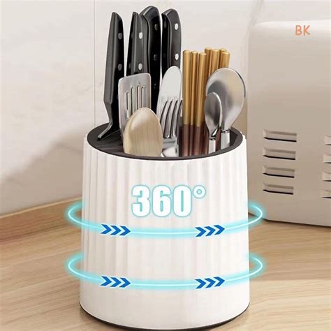 BK Kitchen Rotating Knives Holder 360 Degree Rotating Chopsticks Cage