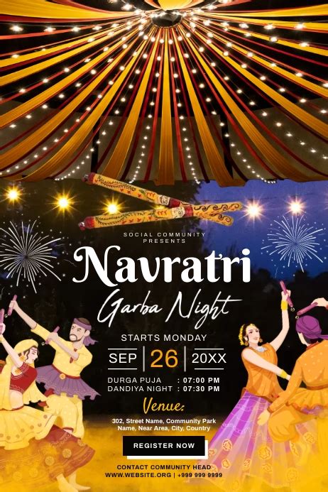 Copy Of Navratri Garba Night Celebration Template Postermywall