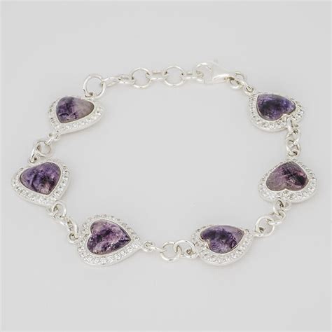 Blue John Bracelet-Heart-6 Stone with CZ-JEWB102 | Shop Online | Blue ...