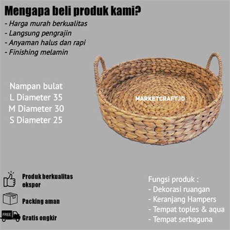 Jual Nampan Anyaman Baki Anyaman Tray Enceng Gondok Nampan Rotan Baki