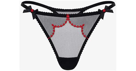 Agent Provocateur Lorna Heart Low Rise Stretch Mesh Thong X In White Lyst Uk