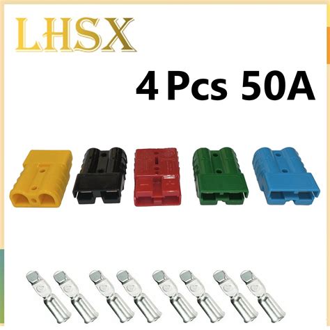 4Pcs For Anderson Plug Connector 50A 6awg Caravan Trailer Solar Truck