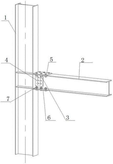 H型钢梁与钢柱刚性连接结构的制作方法2