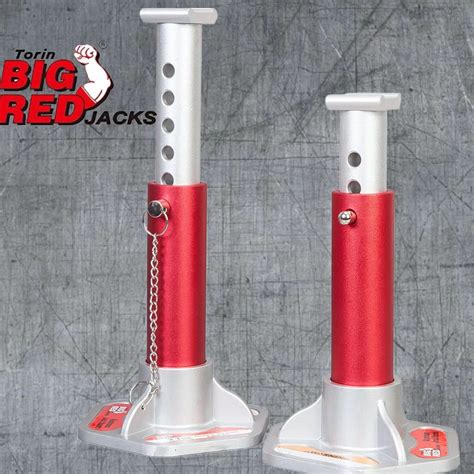 Big Red 3 Ton Aluminum Jack Stands Locking Support Pins Redsilver 1