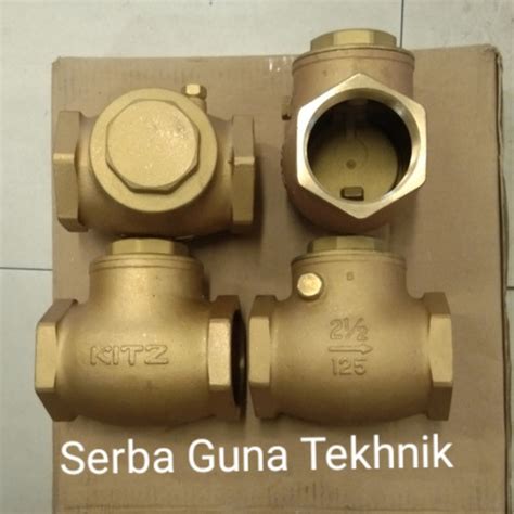 Jual Swing Check Valve 2 1 2 Inch Kitz Class 125 Chek Kuningan Drat 2