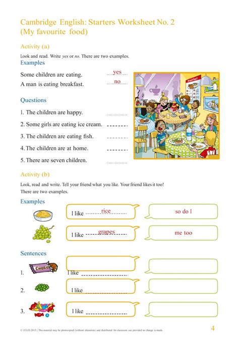 Food Cambridge Preparation Worksheet Artofit