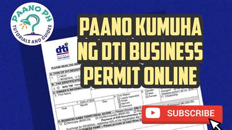 Paano Kumuha Ng Dti Business Permit Online Youtube