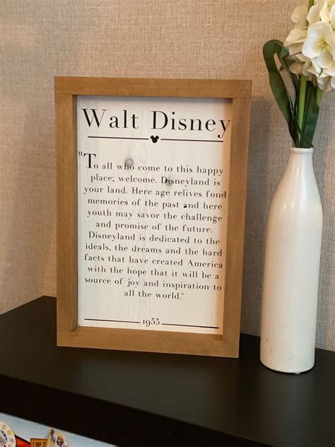 Walt Disney Opening Day Speech Disney Castle Farmhouse Rustic | Etsy