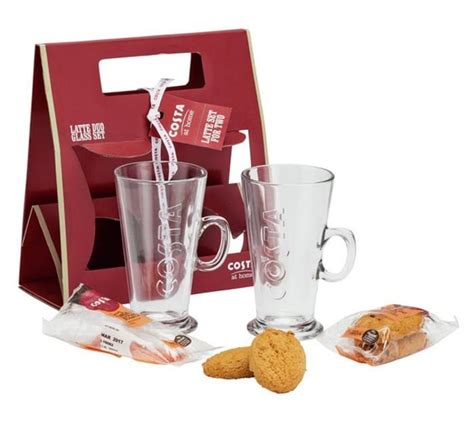 Costa Latte Glasses Set Of 2 And Biscuits £499 At Argos