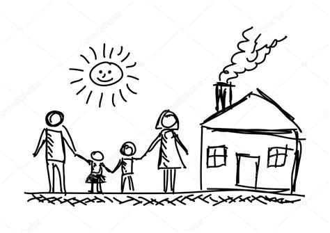 tekening van familie en huis — Stockvector © Anthonycz #29368121