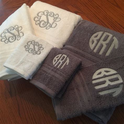 Monogrammed Towel Set Monogrammed Embroidered Bath Towels