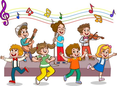 Children Singing And Dancing Clipart