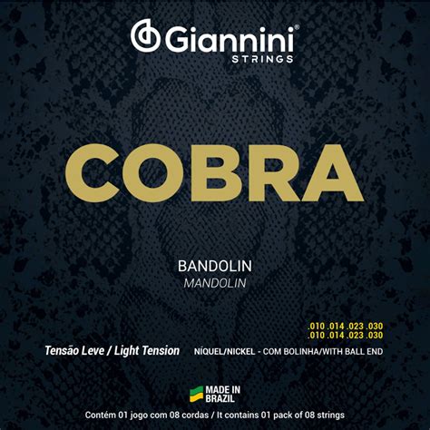 Encordoamento Bandolim Giannini 010 030 Cobra Níquel Tensão Leve Loop