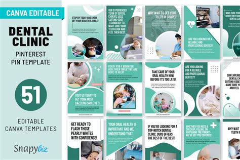 Dental Clinic Pinterest Canva Pins Template