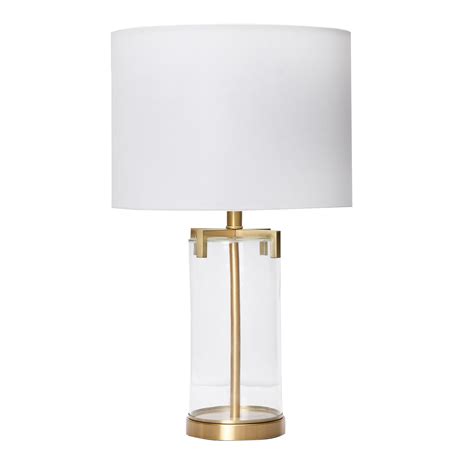 Creative Co Op 26 5 Brushed Gold And Glass Table Lamp