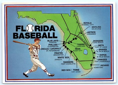 Florida Baseball Detailed Map Spring Training Stadium Locations X